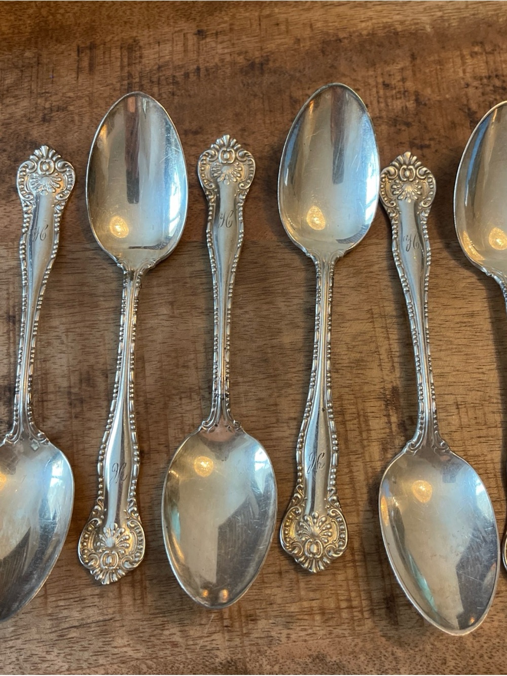 WM Rogers Bead Scroll And Fan Ornate Spoons